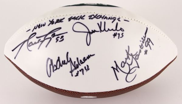 1990s Mark Gastineau Joe Klecko Marty Lyons Abdul Salaam New York Sack Exchange Signed New York Jets Football *JSA*
