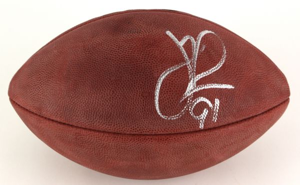 2006-13 Justin Tuck New York Giants Signed Football (Steiner)