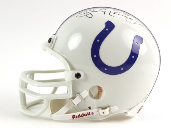 1990s Johnny Unitas Baltimore Colts Signed Mini Helmet (JSA)