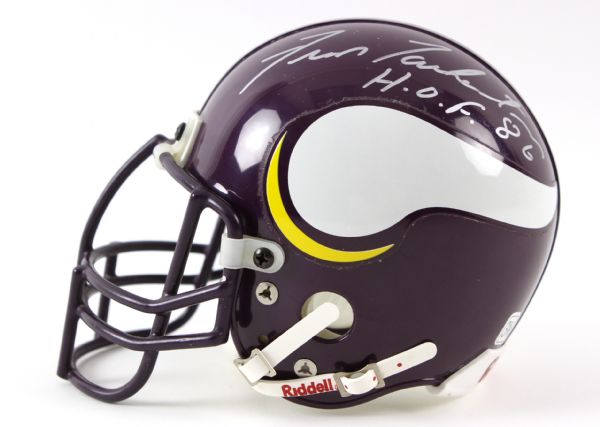 1990s Fran Tarkenton Minnesota Vikings Signed Mini Helmet (JSA)