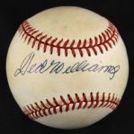 1985-89 Ted Williams Boston Red Sox Single Signed OAL Brown Baseball *JSA*