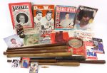 1900's-2000's Baseball Memorabilia Collection - Lot of 52 w/ Mini Bats, Publications & More 