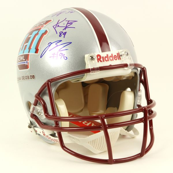 2008 Kevin Boss Kevin Boothe Barry Cofield Madison Hedgelock New York Giants Multi Signed Super Bowl XLII Full Size Helmet (JSA)