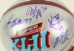 2008 Kevin Boss Kevin Boothe Barry Cofield Madison Hedgelock New York Giants Multi Signed Super Bowl XLII Full Size Helmet (JSA)