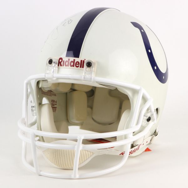 1994-98 Marshall Faulk Indianapolis Colts Signed Full Size Helmet (JSA)