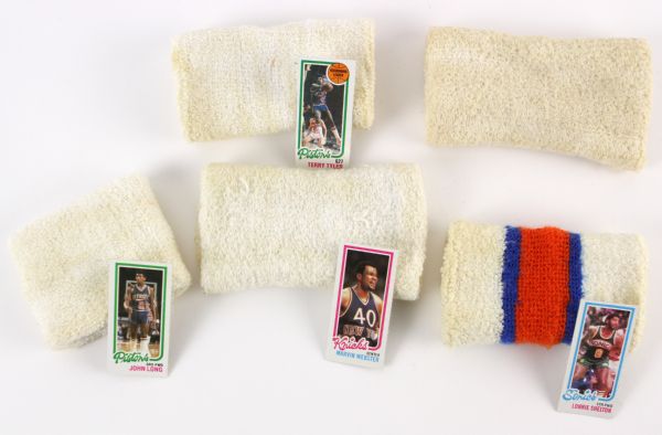1980s MECCA Arena Game Worn Wristband Collection - Lot of 5 w/ Kelly Tripucka, Lonnie Shelton, Marvin Webster & More (MEARS LOA)