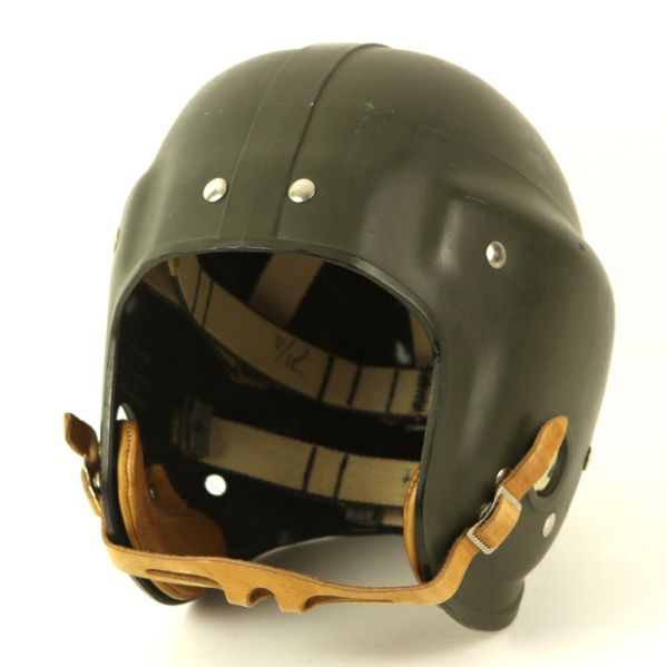 1950s-60s MacGregor E730G Game Worn Military Style Duralite Football Helmet w/ 6 Strap Suspension System(MEARS LOA)