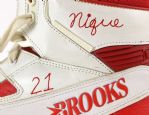 1987-88 circa Dominique Wilkins Atlanta Hawks Game Worn Brooks Highlight Sneakers (MEARS LOA)
