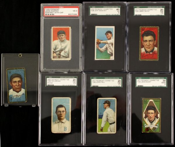 1909-11 T205 & T206 Trading Card Collection - Lot of 7 w/ 6 Graded Including John McGraw & More