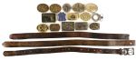 1970s-80s Belt Buckle Collection - Lot of 15 w/ New York Yankees, Colt 45, Marlboro, Remington & More plus 2 Belts 