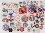 1950s-2000s Political Baseball Basketball Boxing Pinback Button Collection - Lot of 48 w/ Mikhail Gorbachev, I Like Ike, Joe DiMaggio, Larry Bird & More
