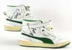 1986 circa Terry Cummings Milwaukee Bucks Signed Game Worn Puma Sneakers w/ Pair of Wristbands & Signed Trading Cards (MEARS LOA/JSA)