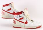 1985 Junior Bridgeman Los Angeles Clippers Signed Game Worn Nike Sneakers (MEARS LOA/JSA)
