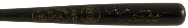 1976 Ernie Banks Chicago Cubs Dual Signed Bicentennial Edition H&B Louisville Slugger (JSA)