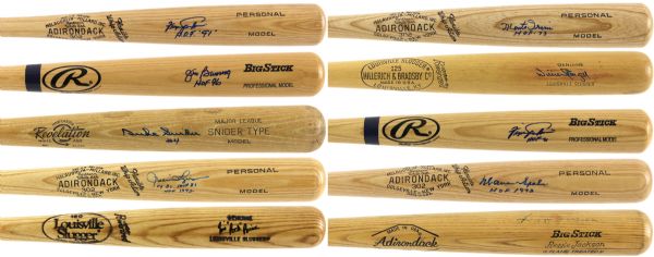 1970s-90s Massive Hall of Fame All Star Award Winner Signed Baseball Bat Collection - Lot of 63 w/ Ernie Banks, Duke Snider, Yogi Berra & Many More (MEARS LOA) 
