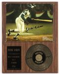 1974 Hank Aaron Atlanta Braves Signed 12" x 15" Record Breakers Display (JSA) 554/755