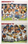 1975/77 Milwaukee Brewers Mautz Paint Brew Crew 18" x 24" Posters - Lot of 2