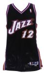 2002-03 John Stockton Utah Jazz Game Worn Road Jersey (MEARS LOA)