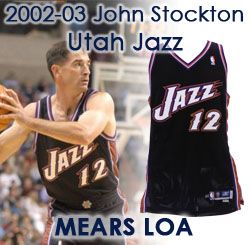 2002-03 John Stockton Utah Jazz Game Worn Road Jersey (MEARS LOA)