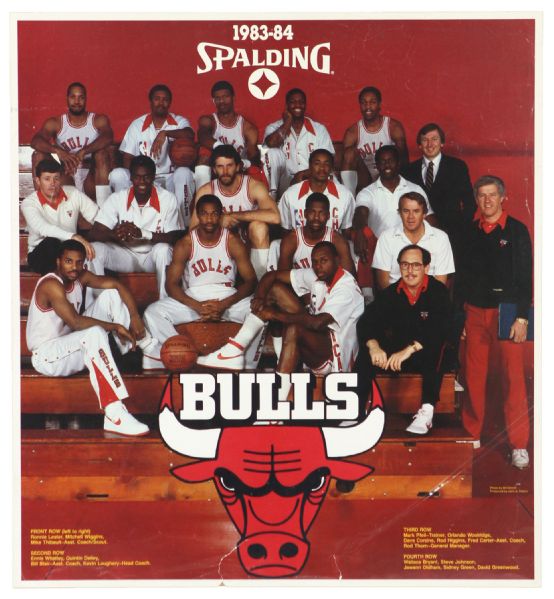 1983-84 Chicago Bulls 17" x 20" Spalding Team Poster 