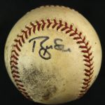 1995 (September 12) Brian McRae Chicago Cubs Single Signed ONL Coleman Game Used Baseball (MEARS LOA/JSA) Pitched by Hideo Nomo