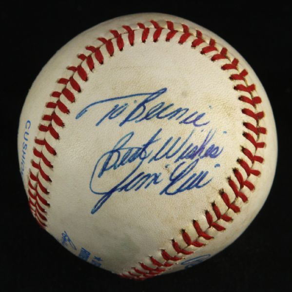 1984 Jim Rice Boston Red Sox Single Signed OAL Brown Game Used Baseball (MEARS LOA/JSA)