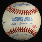 1984 Jim Rice Boston Red Sox Single Signed OAL Brown Game Used Baseball (MEARS LOA/JSA)
