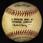 1986 (July 26) Steve Carlton San Francisco Giants ONL Feeney Three Rivers Stadium Game Used Baseball (MEARS LOA)
