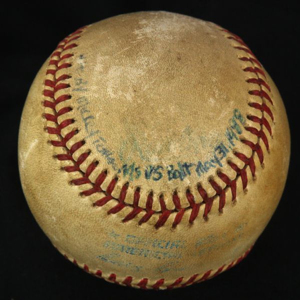 1988 (May 31) Mickey Tettleton Baltimore Orioles OAL Brown Kingdome Game Used Baseball (MEARS LOA)