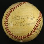 1949-53 Multi Signed OAA Dudley Game Used Baseball w/ 9 Signatures Including Ralph Kiner, Babe Herman & More (MEARS LOA/JSA)