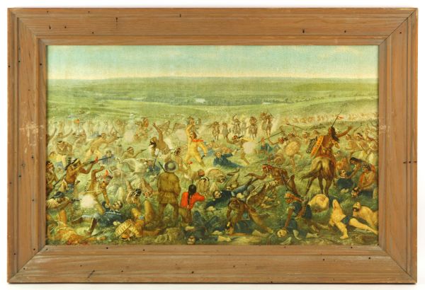 1970s Anheuser Busch 21" x 31" Framed Old West Painting Collection - Lot of 2