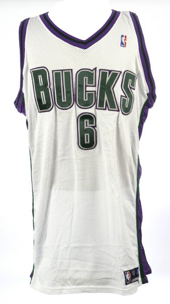 2005-06 Andrew Bogut Milwaukee Bucks Game Worn Home Jersey (MEARS A10)