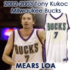 2002-03 Toni Kukoc Milwaukee Bucks Game Worn Home Jersey (MEARS LOA)