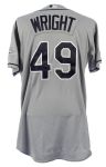 2013 (October 5) Wesley Wright Tampa Bay Rays ALDS Game Worn Road Jersey (MEARS LOA/MLB Hologram)