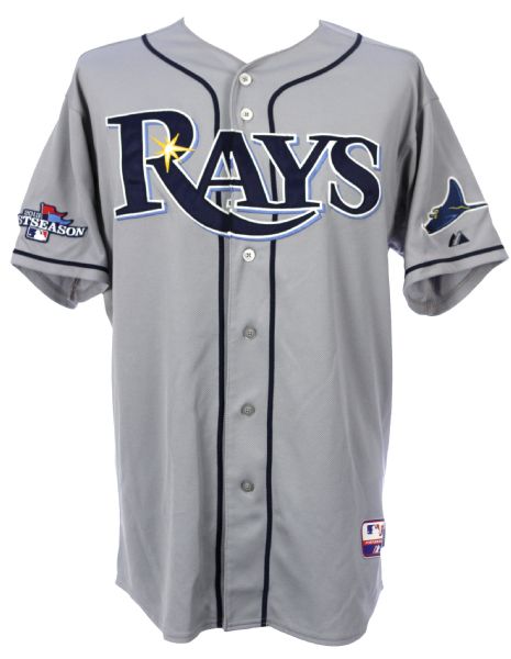 2013 (October 5) Wesley Wright Tampa Bay Rays ALDS Game Worn Road Jersey (MEARS LOA/MLB Hologram)