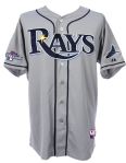 2013 (October 5) Wesley Wright Tampa Bay Rays ALDS Game Worn Road Jersey (MEARS LOA/MLB Hologram)