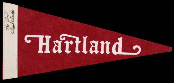 1960s Frank Fulop Signed 12" Hartland Pennant (JSA)