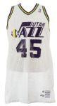 1987-88 Darryl Dawkins Utah Jazz Game Worn Home Jersey (MEARS A9)