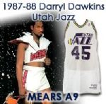 1987-88 Darryl Dawkins Utah Jazz Game Worn Home Jersey (MEARS A9)