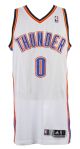 2012 (November 4) Russell Westbrook Oklahoma City Thunder Game Worn Home Jersey (MEARS A10 /NBA Letter)