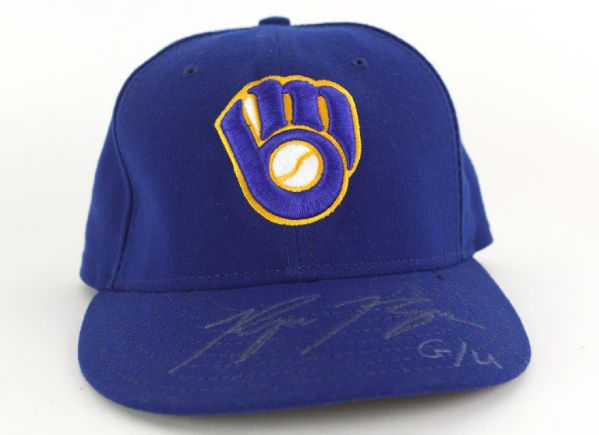2010s Ryan Braun Milwaukee Brewers Signed Game Worn Retro Cap (MEARS LOA/JSA)