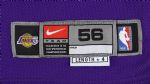 2003-04 Karl Malone Los Angeles Lakers Game Worn Road Jersey (MEARS LOA)