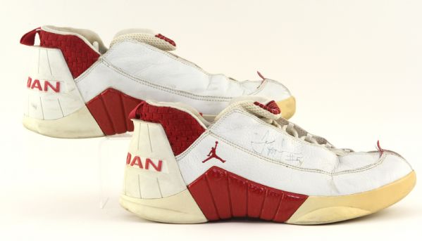 1999-2000 Jeff McInnis Los Angeles Clippers Signed Game Worn Jordan Sneakers (MEARS LOA/JSA)