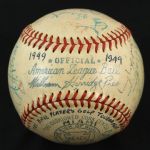 1949 Miami Ball Players Golf Tournament Multi Signed OAL Harridge Baseball w/ 18 Signatures Including Joe Louis, Dizzy Dean, Joe Medwick, Carl Hubbell, Happy Chandler & More (JSA)
