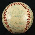 1949 Miami Ball Players Golf Tournament Multi Signed OAL Harridge Baseball w/ 18 Signatures Including Joe Louis, Dizzy Dean, Joe Medwick, Carl Hubbell, Happy Chandler & More (JSA)