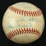 1949 Miami Ball Players Golf Tournament Multi Signed OAL Harridge Baseball w/ 18 Signatures Including Joe Louis, Dizzy Dean, Joe Medwick, Carl Hubbell, Happy Chandler & More (JSA)