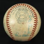 1949 Miami Ball Players Golf Tournament Multi Signed OAL Harridge Baseball w/ 18 Signatures Including Joe Louis, Dizzy Dean, Joe Medwick, Carl Hubbell, Happy Chandler & More (JSA)