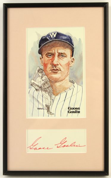 1960s Goose Goslin Washington Senators Signed 6" x 10" Framed Display (JSA)