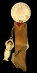 1930s circa Cleveland Indians Pinback Button w/ Ribbon & Charm