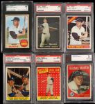 1957-69 Mickey Mantle New York Yankees Trading Card Collection - Lot of 23 w/ 6 Graded